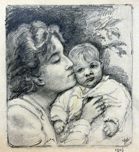 Mutter und Kind Zeichnung