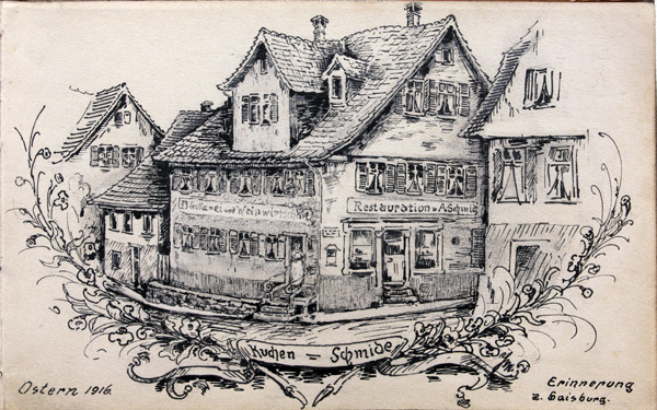 Restaurant Zeichnung 1916